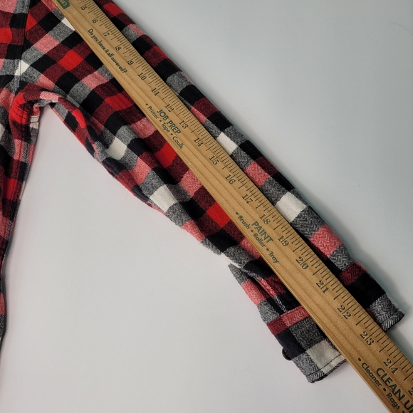 Woolrich Plaid Flannel Shirt Red Black White Cotton Men's Size L - Picture 7 of 10